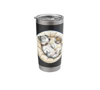 Jack-Russel Terrier Dog Chills with Dog Bed While Sleeping Stainless Steel Insulated Tumbler