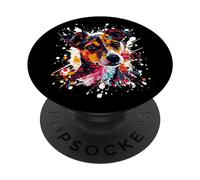 Jack Russel Terrier Dog Colorful Pop Art Portrait | Animal PopSockets Swappable PopGrip
