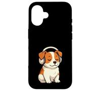 Jack Russel Terrier Dog Wearing Headphones Dog Mom Dad Case for iPhone 16