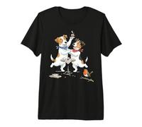Jack-Russel Terrier Dogs Dance with Cup of Coffee in the Morning Premium T-Shirt