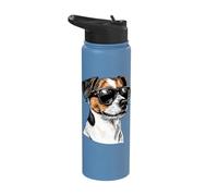 Jack Russel Terrier with Sunglasses Stainless Steel Insulated Water Bottle
