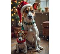 Jack Russell Christmas Card | A5 Funny Festive Dog Greeting Card | Blank Inside | Eco Friendly | Countryside Greetings UK