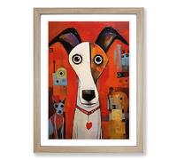 Jack Russell Dadaism Framed Print | A2 Oak Framed Wall Art | Ready to Hang | Modern Historical Picture | Living Room Bedroom Lounge Office