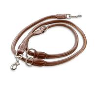 Jack & Russell Dexter Premium Leather Dog Lead 2.0 m - Genuine Leather Lead - Multiple Adjustable Cognac Brown