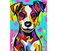 Jack Russell Dog Colourful Abstract Art Blank Greeting Card