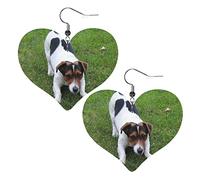 Jack Russell Dog Heart Leather Earring Dainty Drop Earrings Drop Shaped Jewelry Christmas Valentine's Day Gift for Women Girl, One Size, Faux Leather, No Gemstone, One Size, Faux Leather, No Gemstone