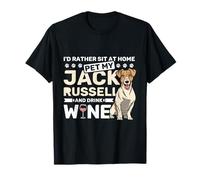Jack Russell Dog Lover Cute Jack Russell Owner and Wine T-Shirt