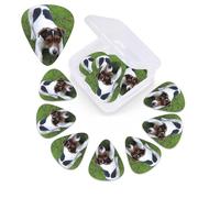 Jack Russell Dog Print Guitar Pick 12 Pack With Guitar Pick Case Guitar Plectrums Pick 0.46mm 0.96mm 0.71mm Guitar Accessories For Bass Electric Acoustic Guitars Ukulele