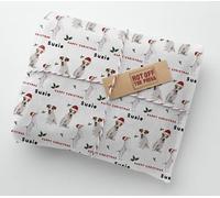 Jack Russell Dog Puppy Dogs Christmas Personalised Wrapping Paper With 2 Plain Tags - Large Sheet 24 x 32in/600 x 800mm. RECYCLABLE