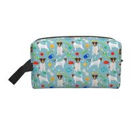 Jack Russell Dog Toys Jack Russells Dog Lovers DogLarge Capacity Cosmetic Organizer,Travel Makeup Bag for Women
