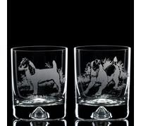 Jack Russell Dog Whiskey Tumbler Glass - Hand Etched/Engraved Gift - Pair