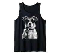 Jack Russell Drinking Iced Coffee Funny Dog Meme y2k Grunge Tank Top