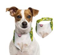 Jack Russell Flower Meadow,Dog Bandanas Cotton Pet Scarf Adjustable Bibs for Pet,M