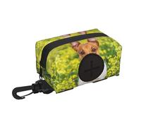 Jack Russell Flower Meadow Dog Poop Bag Holder Portable Garbage Bag Dispenser