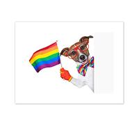 Jack Russell Gay Pride Art Print Canvas Premium Wall Decor Poster