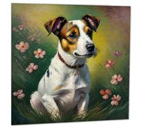 Jack Russell Greeting Card - Jack Russell artistic Painting card 145mm x 145mm