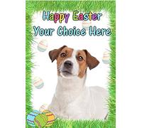 Jack Russell Happy Easter A5 Personalised Greeting Card ANY NAME PIDED2