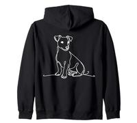 Jack Russell Line Art Dog Lover Zip Hoodie