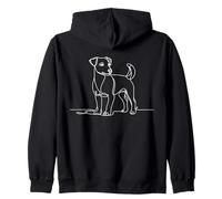 Jack Russell Line Art Dog Lover Zip Hoodie