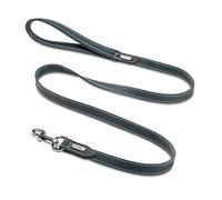 JACK & RUSSELL Lucy Premium Leather Dog Lead 1.5 m Robust and Soft Buffalo Leather Lead Made of Full Leather with Stainless Steel Carabiner - Lucy (Petrol)