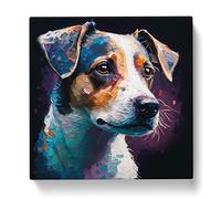 Jack Russell Palette Knife Canvas Wall Art Print 20x20 Inch