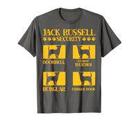 Jack Russell Security Terrier Dog Funny Saying T-Shirt, Men, Asphalt Grey, Small