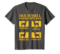 Jack Russell Security Terrier Dog Funny Saying T-Shirt, Youth, Asphalt Grey, Small