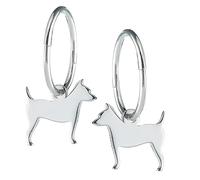 Jack Russell Silhouette Silver Earrings