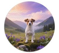 Jack Russell Terrier 1000-Piece Circular Puzzle Featuring Pet Dog, Just The Right Level of Challenge, Great for Group Activities 1000pcs (67.5x67.5cm)