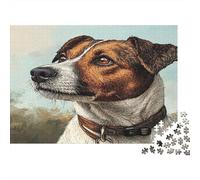Jack Russell Terrier 1000-Piece Fantasy Recycled Cardboard Jigsaw Puzzle Set Adult Jigsaws Educational Game Challenge Fun Present Home Activity Great Gift Idea 52x38cm/1000pcs