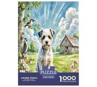 Jack Russell Terrier 1000 Piece Jigsaw Puzzles Fun Challenging Modern Pet Dog Educational Game Beautiful Decoration for Adults And Kids Age 70x50cm/1000pcs