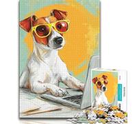 Jack Russell Terrier Adult Jigsaw Puzzles 1000 Pieces,Challenging To Complete But Fun And Humorous Unique Home Decor And Gifts 50x75cm