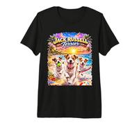 Jack Russell Terrier Beach Funny Summer Pup Tropical Sunset Premium T-Shirt