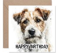 Jack Russell Terrier Birthday Card for Men Women - Dog Breeds - Happy Birthday Card for Uncle Neighbour Dad Grandad, 145mm Bday Greeting Cards