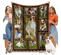Jack Russell Terrier Blanket for Women Men, Jack Russell Terrier Gifts for Dog Lover, Soft Cozy Lightweight Warm Flannel Blankets and Throws for Sofa Living Room Decor, 60" x 80" Twin Size