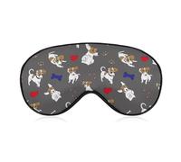 Jack Russell Terrier Bones Footprints Sleep Eye Mask Sleeping Light Blocking Cover Night Blindfold for Travel Nap