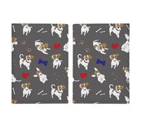 Jack Russell Terrier Bones Footprints Travel Passport Wallet Credit Card Holder Cover Case Protector