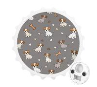Jack Russell Terrier Bones Hearts Round Fridge Magnet Bottle Opener Refrigerator Whiteboard Magnetic Decor