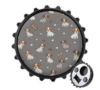 Jack Russell Terrier Bones Hearts Round Fridge Magnet Bottle Opener Refrigerator Whiteboard Magnetic Decor