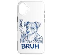 Jack Russell Terrier Bruh Japanese Text Daru Anime Line Art Case for iPhone 16 Plus