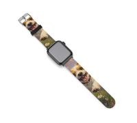 Jack Russell Terrier Daisy Flower Field Silicone Watch Band Compatible with IWatch Series Ultra 1, 2, Series 9, 8, 7, 6, 5, 4, 3, 2, 1, SE