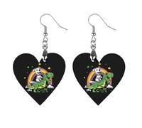 Jack Russell Terrier Dinosaur Rainbow Women's Wooden Earring Drop Dangle Earrings Pendant Jewelry Love