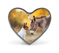 Jack Russell Terrier Dog And Donkey Cute Lapel Pins Heart Brooch Tie Suit Dress Accessories for Men Women Wedding Birthday