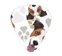 Jack Russell Terrier Dog And Paws,12 Pcs Guitar Pick,3 Different Thickness Plectrums for Acoustic Guitar Bass Ukulele (0.46mm 0.96mm 0.71mm)