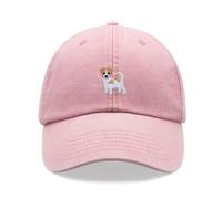 Jack Russell Terrier Dog Baseball Cap Vintage Washed Unisex Dad Hat Adjustable Pink
