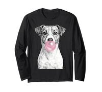 Jack Russell Terrier Dog Blowing Bubblegum Long Sleeve T-Shirt