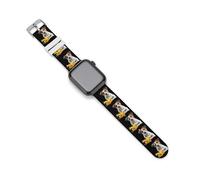 Jack Russell Terrier Dog Daffodil Floral Silicone Watch Bands Compatible with Apple Watch Slim Watch Straps with Quick Release
