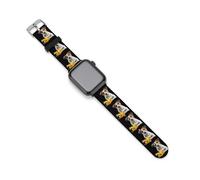 Jack Russell Terrier Dog Daffodil Floral Silicone Watch Bands Compatible with Apple Watch Slim Watch Straps with Quick Release