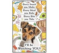 Jack Russell Terrier Dog Gift - I'll be Watching You - Large Fun flexible Fridge Magnet- size 16cms x 10 cms (approx. 6" x4")