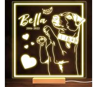 Jack Russell Terrier Dog Memorial Pet Loss Round Personalised Gift Night Light | Personalised Gift For Home, Lamp Room Décor | Kids & Adults Night Lights With Name | Personalised Gift For Bedroom |